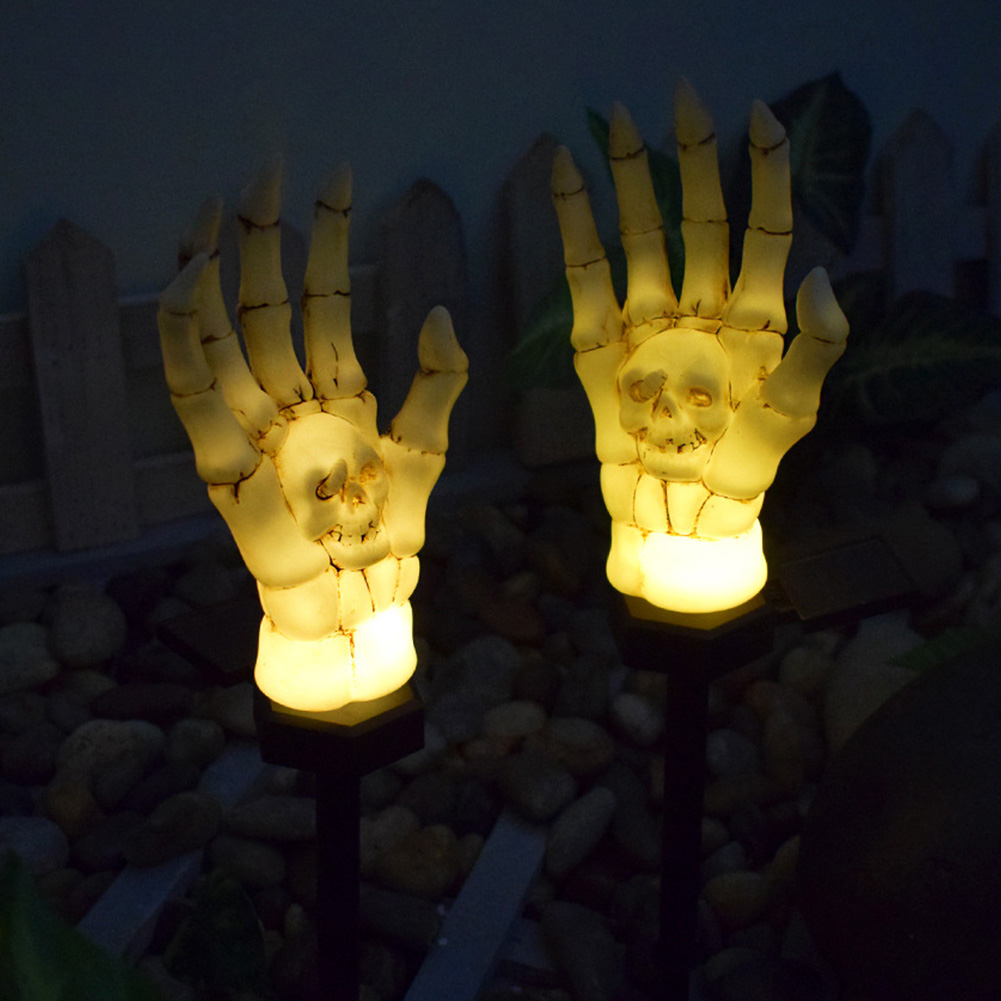 Luz solar espeluznante de la mano del esqueleto de la luz de los brazos de las manos de Halloween para el jardín del césped del patio